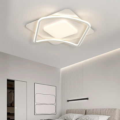 LED lustr s dálkovým ovládáním MODERNO 53W, 2 čtverce, studené/teplé/neutrální světlo, stmívatelné, bílý LED lustr s dálkovým ovládáním Výchozí název Alessandro Design