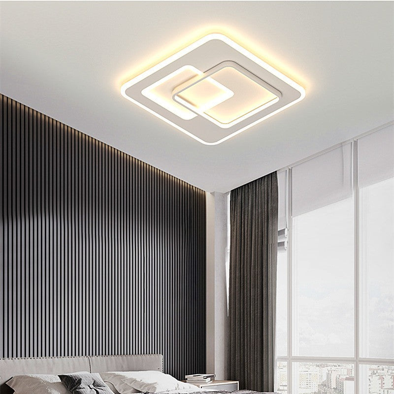 LED lustr s dálkovým ovládáním NOLUX 34W, čtvercový, studené/teplé/neutrální světlo, stmívatelné, bílé LED lustry s dálkovým ovládáním Výchozí název Alessandro Design