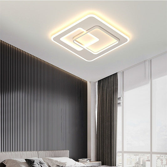 LED lustr s dálkovým ovládáním NOLUX 34W, čtvercový, studené/teplé/neutrální světlo, stmívatelné, bílé LED lustry s dálkovým ovládáním Výchozí název Alessandro Design