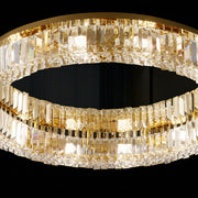 LED lustr s dálkovým ovládáním a krystalem VERTUS 18W, 30cm, Kruh, Studené/Teplé/Neutrální světlo, Stmívatelné, Zlaté LED lustry s dálkovým ovládáním Výchozí název Alessandro Design
