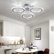 LED lustr s dálkovým ovládáním a křišťálovým ALANUBIS 40W, 3 kruhy, studené/teplé/neutrální světlo, stmívatelné, lesklý chrom Crystal LED lustry Výchozí název Alessandro Design