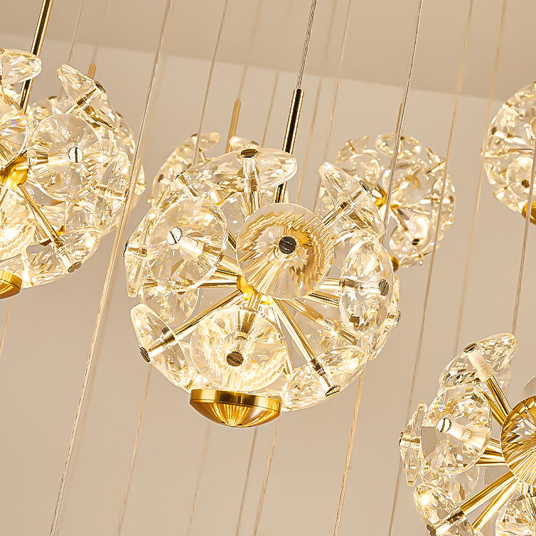 Křišťálový LED lustr KILKENNY Culmino, 144W, neutrální světlo, průměr 60cm, zlaté moderní lustry Výchozí název Alessandro Design