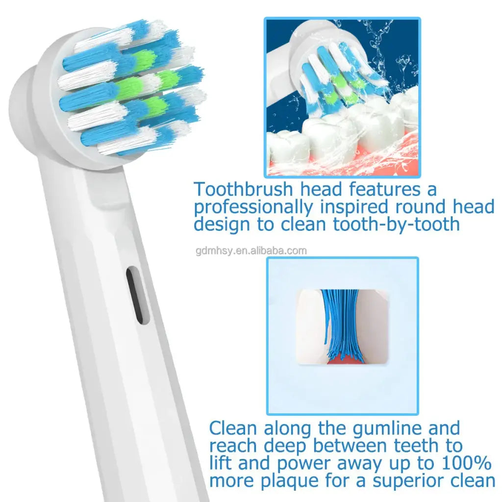 Náhradní zubní kartáček TB-20, kompatibilní s Oral-B, Cross Action, 4 ks Osobní péče Výchozí název Alessandro Design