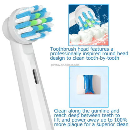 Náhradní zubní kartáček TB-20, kompatibilní s Oral-B, Cross Action, 4 ks Osobní péče Výchozí název Alessandro Design