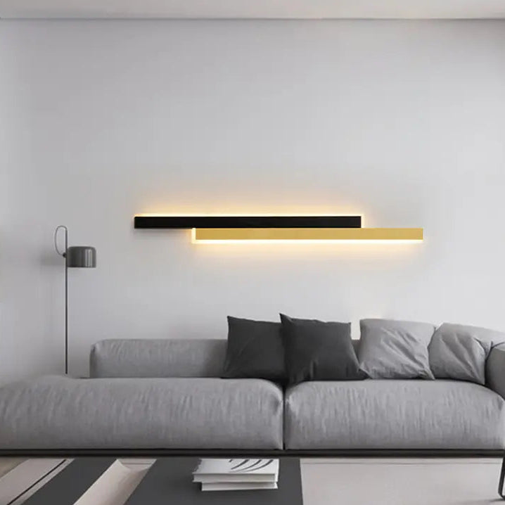 LINIUS LED lustr 29W, 2 prvky, lineární, teplé/neutrální/studené světlo, zlatá černá Vnitřní nástěnná svítidla Výchozí název Alessandro Design