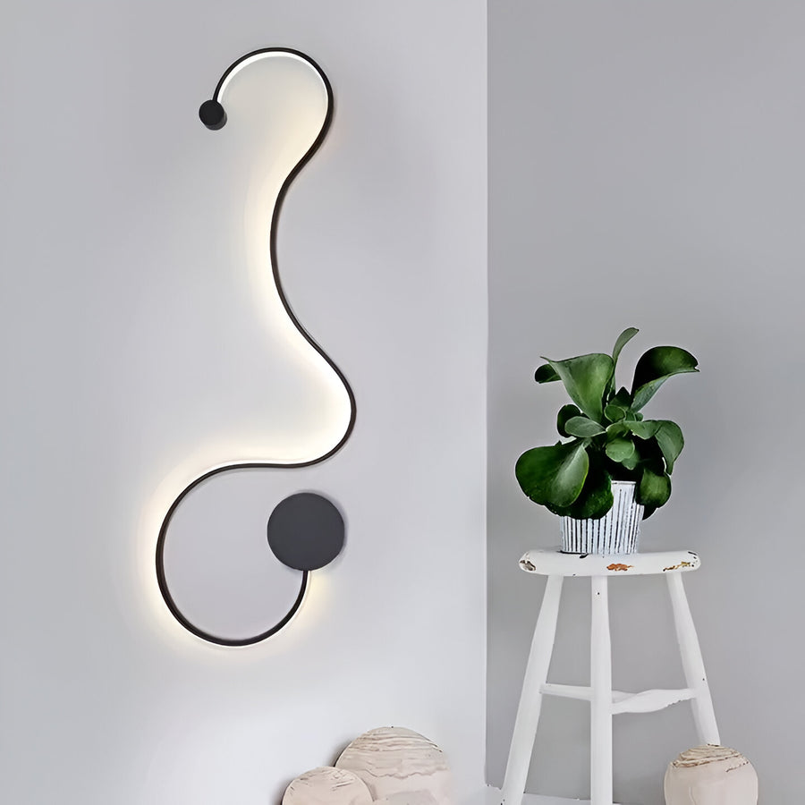 LED nástěnné svítidlo Delilah 36W Dekorativní studený/teplý/neutrální světlý kov a černý silikon Vnitřní nástěnná svítidla Výchozí název Alessandro Design