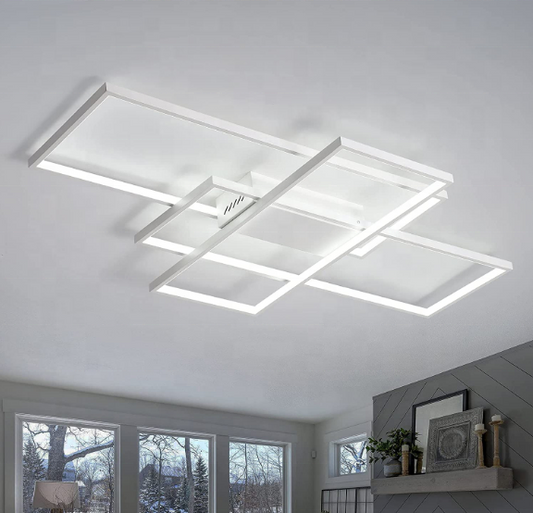 LED lustr s dálkovým ovládáním LANDYN 78W, studené/teplé/neutrální světlo, stmívatelné, bílé LED lustry s dálkovým ovládáním Výchozí název Alessandro Design