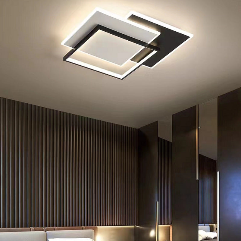 LED lustr s dálkovým ovládáním CHIARA 98W, 3 čtverce, studené/teplé/neutrální světlo, stmívatelné, černé LED lustry s dálkovým ovládáním Výchozí název Alessandro Design
