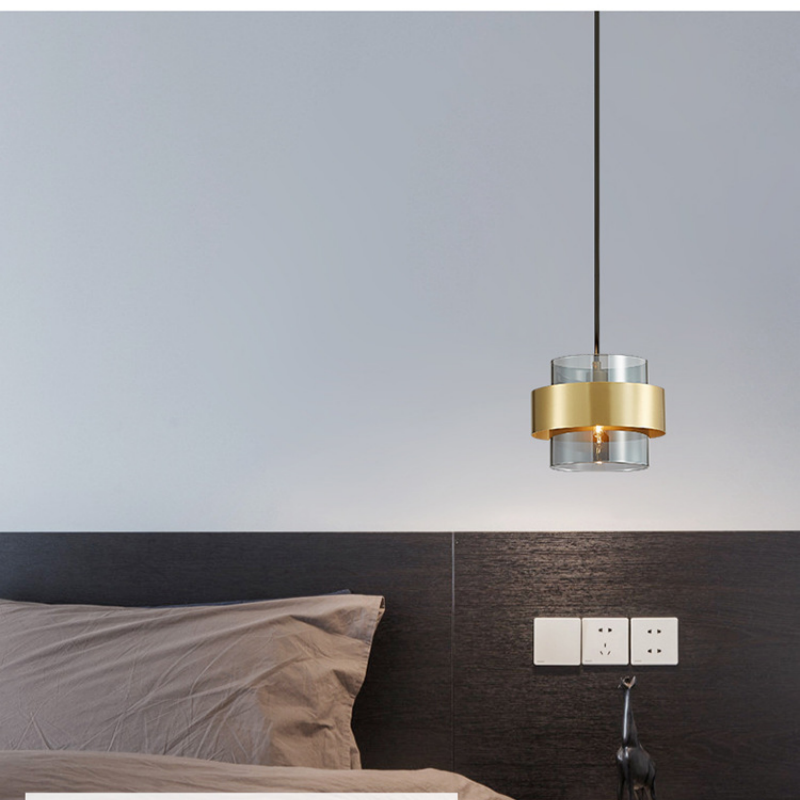 Lustra Suspendata LC855/1GY, 1XE27, Inaltime Reglabila, Sticla si Metal Lustre Moderne Default Title Alessandro Design