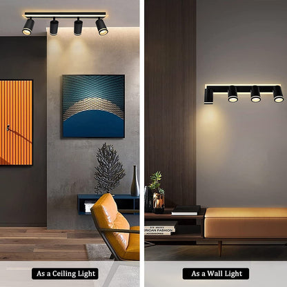 LED lustr Ellen 46W studené/teplé/neutrální světlo Nastavitelný projektor Akrylové a černé kovové LED lustry Výchozí název Alessandro Design