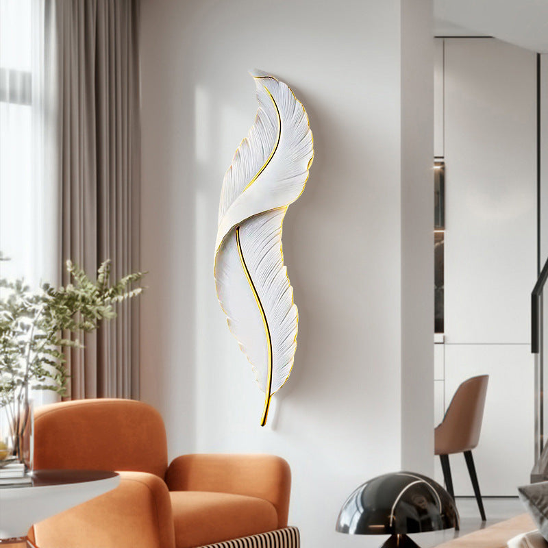 LED nástěnné svítidlo, dekorativní peří 85CM 31W studené/teplé/neutrální světlo Bílé zlato Vnitřní nástěnná svítidla Výchozí název Alessandro Design