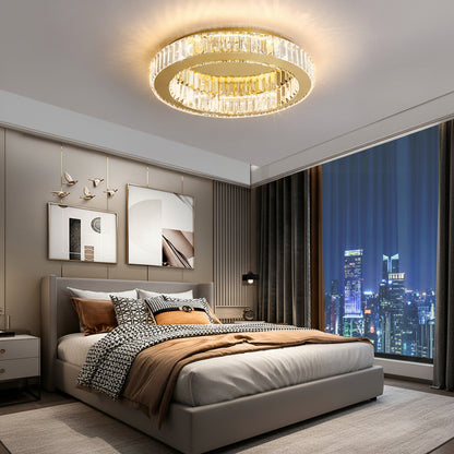 LED lustr s dálkovým ovládáním a krystalem VERTUS 18W, 30cm, Kruh, Studené/Teplé/Neutrální světlo, Stmívatelné, Zlaté LED lustry s dálkovým ovládáním Výchozí název Alessandro Design