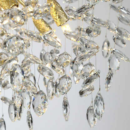 Křišťálový lustr WALTZ Rhapsody, 6x G9, zlatý, 45 cm, nastavitelná výška, kovové a křišťálové křišťálové lustry Výchozí název Alessandro Design