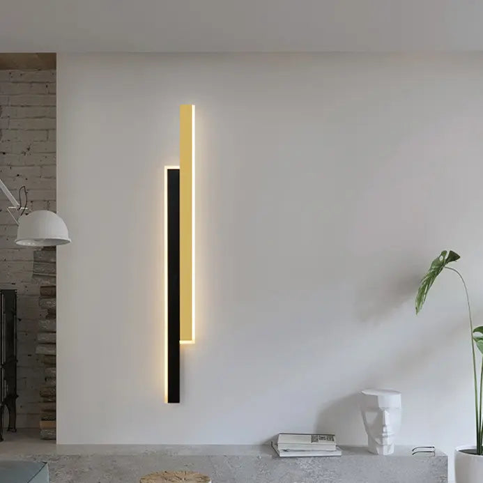 LINIUS LED lustr 29W, 2 prvky, lineární, teplé/neutrální/studené světlo, zlatá černá Vnitřní nástěnná svítidla Výchozí název Alessandro Design