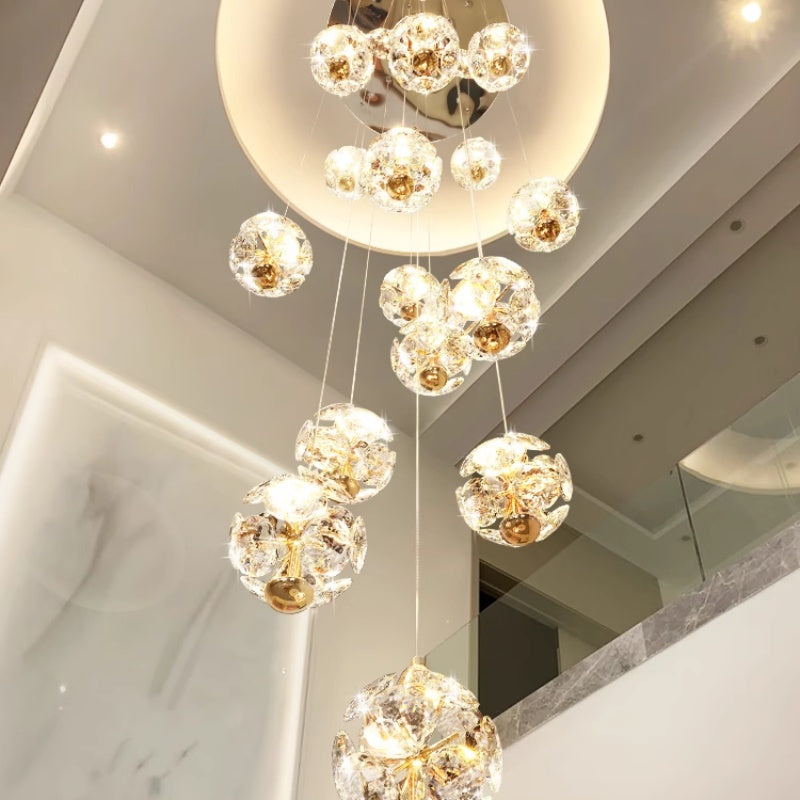 Křišťálový LED lustr KILKENNY Culmino, 144W, neutrální světlo, průměr 60cm, zlaté moderní lustry Výchozí název Alessandro Design