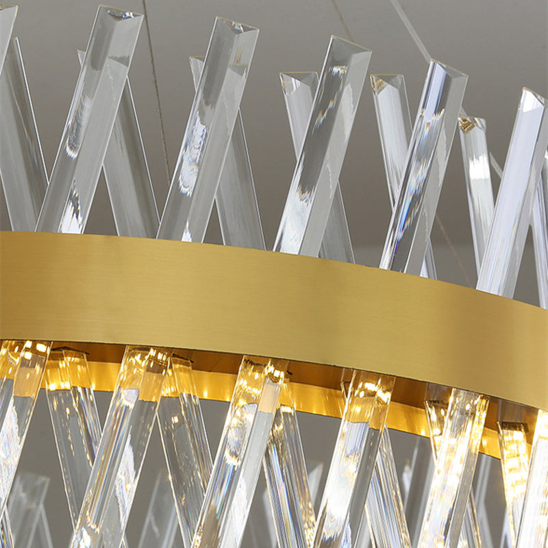 CASERTA Eleganza LED lustr s dálkovým ovládáním, 54W, stmívatelný, průměr 50cm, zlaté křišťálové lustry Výchozí název Alessandro Design