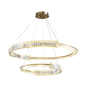 Závěsný LED křišťálový lustr PRISM REGAL 117W, 2 kruhy, Studené/Teplé/Neutrální světlo, Stmívatelné, Zlaté, Výškově nastavitelné Křišťálové LED lustry Výchozí název Alessandro Design