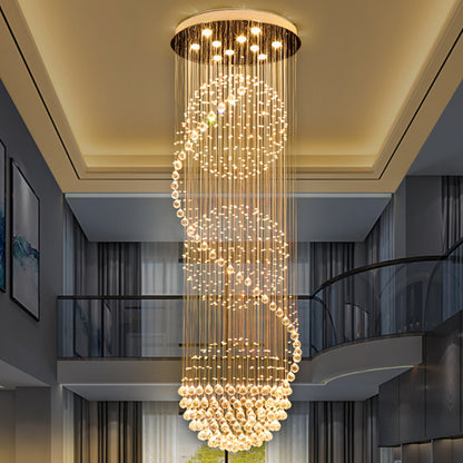 LED křišťálový lustr 70W IMPERIALE Gold, průměr 50 cm, výška 200 cm, model žebříku Křišťálový lustr Výchozí název Alessandro Design