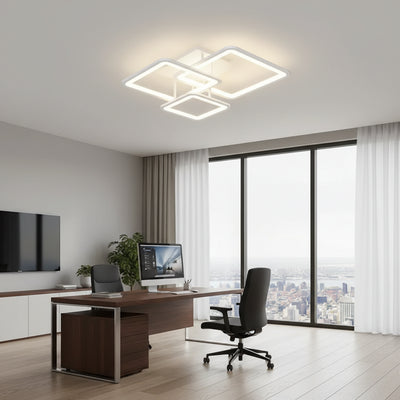 LED lustr s dálkovým ovládáním ZOE, 60W, 3 čtverce, studené/teplé/neutrální světlo, stmívatelné, bílá