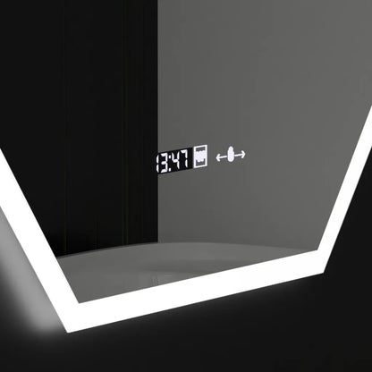 Polygonové LED zrcadlo, 60X80cm, Hexaluce Marcello MotionGlow Sensor, De-fogging System, Clock & Teploměr, Dimabila Marcello Mirrors Výchozí název Alessandro Design