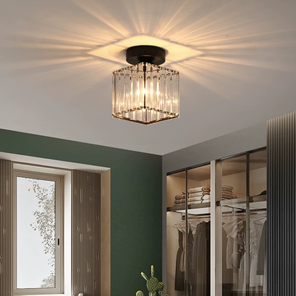 Lustra Georgiana LC111BK, 1xE27, Diametru 12 cm, Inaltime 17 cm, IP20, Negru, Cristal, Fier, Becuri Neincluse Lustre Clasice Default Title Alessandro Design