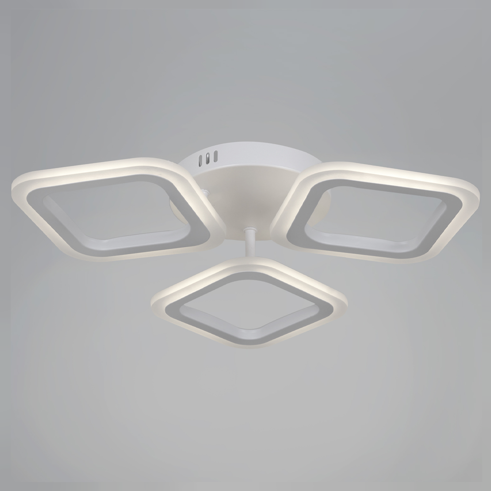 LED lustr ERIKA 20W, 3 čtverce, neutrální světlo 4000k, bílé, kovové a akrylové aplikované LED lustry Výchozí název Alessandro Design