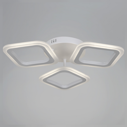 LED lustr ERIKA 20W, 3 čtverce, neutrální světlo 4000k, bílé, kovové a akrylové aplikované LED lustry Výchozí název Alessandro Design