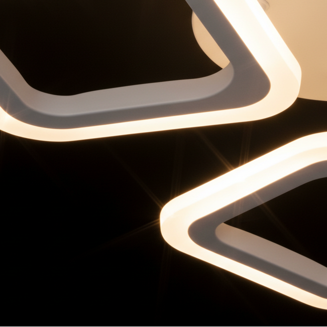 LED lustr ERIKA 20W, 3 čtverce, neutrální světlo 4000k, bílé, kovové a akrylové aplikované LED lustry Výchozí název Alessandro Design