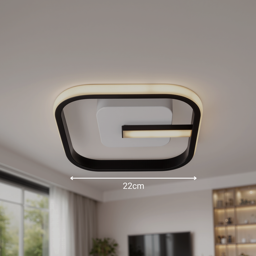 LED lustr VICTORIA 19W, čtvercový, studené/teplé/neutrální světlo, černá, bílá LED lustr Výchozí název Alessandro Design