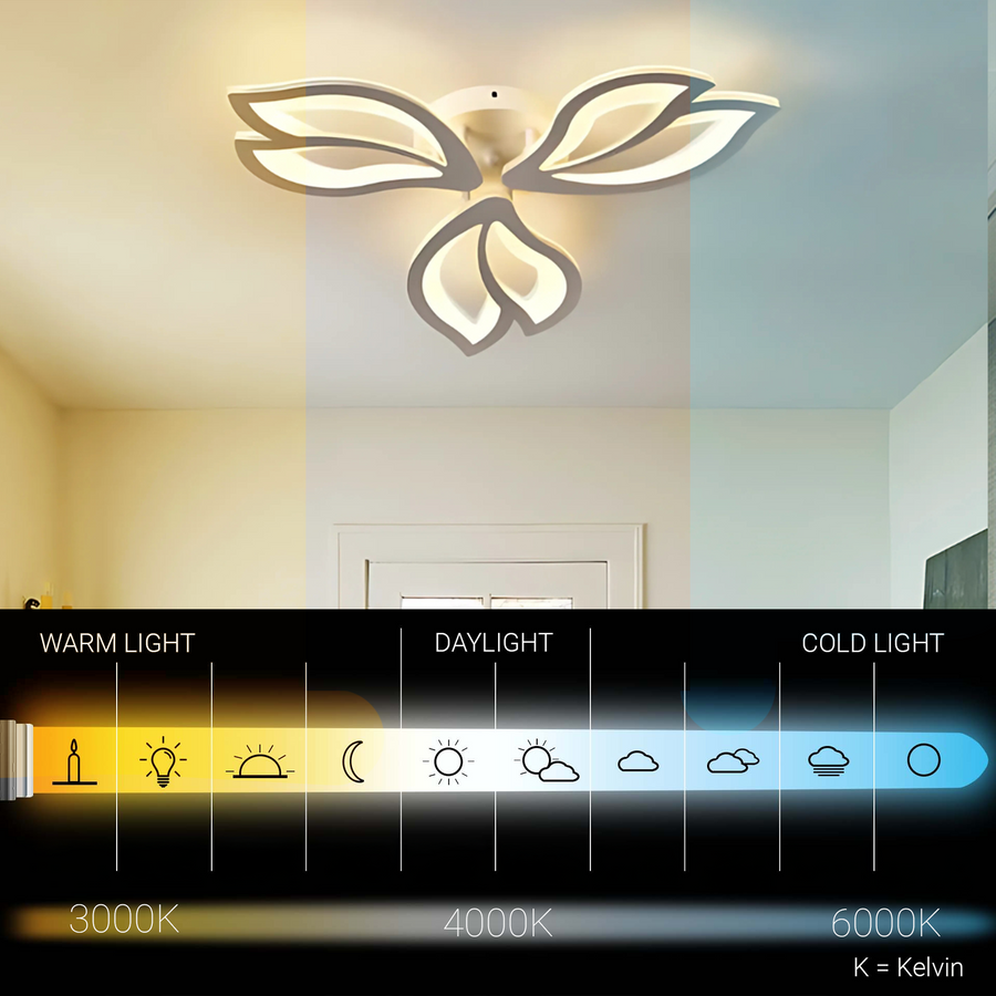 LED lustr s dálkovým ovládáním LILY 40W, 3 Elements, Studené/Teplé/Neutrální světlo, Stmívatelné, Bílý LED lustr s dálkovým ovládáním Výchozí název Alessandro Design