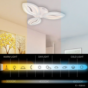 LED lustr s dálkovým ovládáním ORCHID 40W, 3 okvětní lístky, studené/teplé/neutrální světlo, stmívatelné, bílý LED lustr s dálkovým ovládáním Výchozí název Alessandro Design