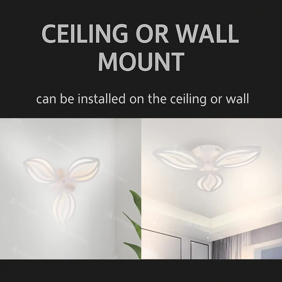 LED lustr s dálkovým ovládáním ORCHID 40W, 3 okvětní lístky, studené/teplé/neutrální světlo, stmívatelné, bílý LED lustr s dálkovým ovládáním Výchozí název Alessandro Design