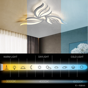 LED lustr s dálkovým ovládáním SAKURA 37W, 3 okvětní lístky, studené/teplé/neutrální světlo, stmívatelné, bílý LED lustr s dálkovým ovládáním Výchozí název Alessandro Design