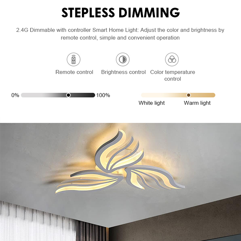 LED lustr s dálkovým ovládáním SAKURA 37W, 3 okvětní lístky, studené/teplé/neutrální světlo, stmívatelné, bílý LED lustr s dálkovým ovládáním Výchozí název Alessandro Design