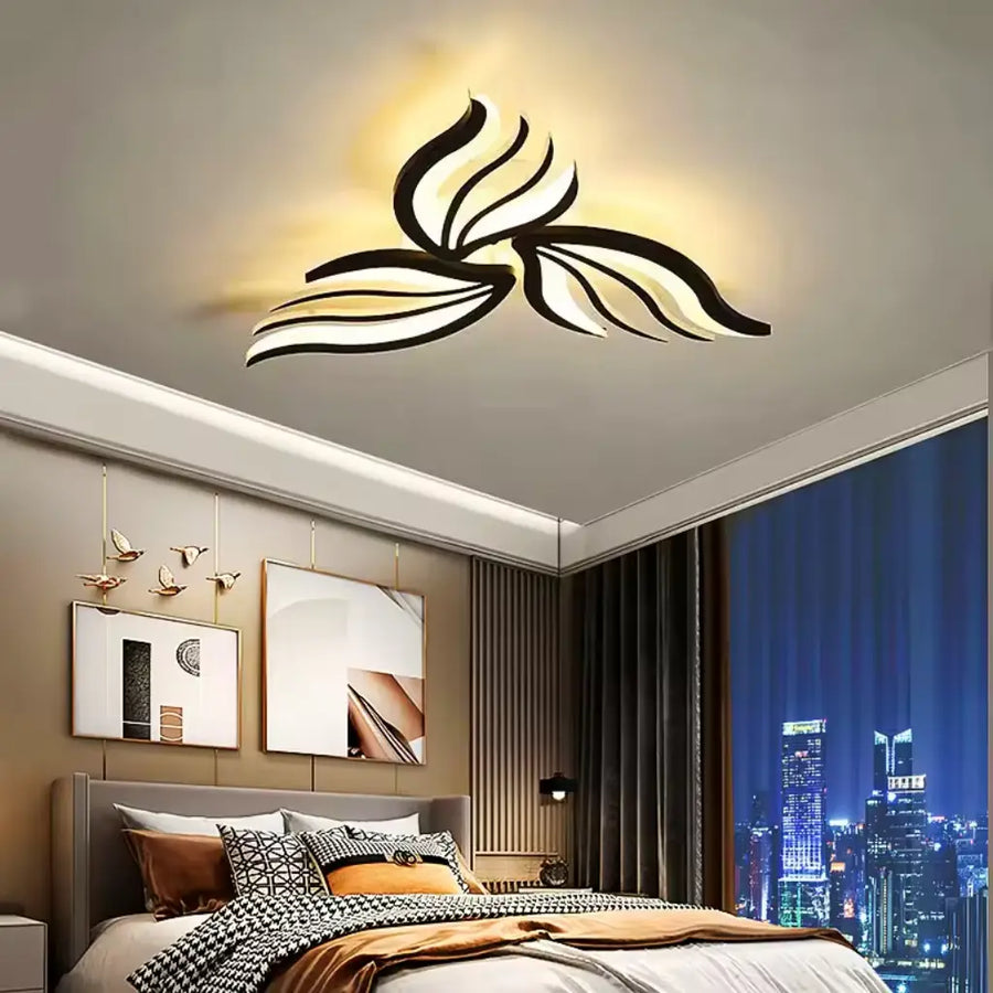 LED lustr s dálkovým ovládáním SAKURA 37W, 3 okvětní lístky, studené/teplé/neutrální světlo, stmívatelné, bílý LED lustr s dálkovým ovládáním Výchozí název Alessandro Design