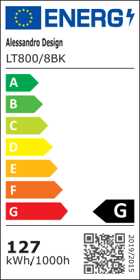 LED lustr s dálkovým ovládáním BETTY 127W, 8 kruhů, studené/teplé/neutrální světlo, stmívatelné, černé LED lustry s dálkovým ovládáním Výchozí název Alessandro Design