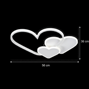LED lustr s dálkovým ovládáním AMI 48W, 3 srdce, studené/teplé/neutrální světlo, stmívatelné, bílý LED lustr s dálkovým ovládáním Výchozí název Alessandro Design