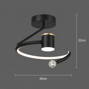 LED lustr, 34W, Průměr 24cm, Studené/Teplé/Neutrální světlo, Černá