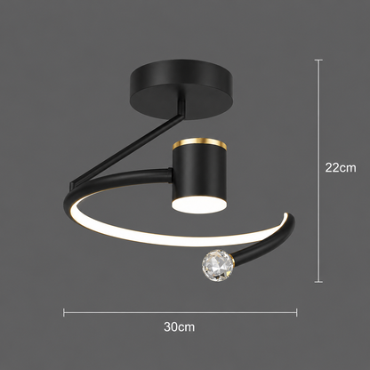LED lustr, 34W, Průměr 24cm, Studené/Teplé/Neutrální světlo, Černá
