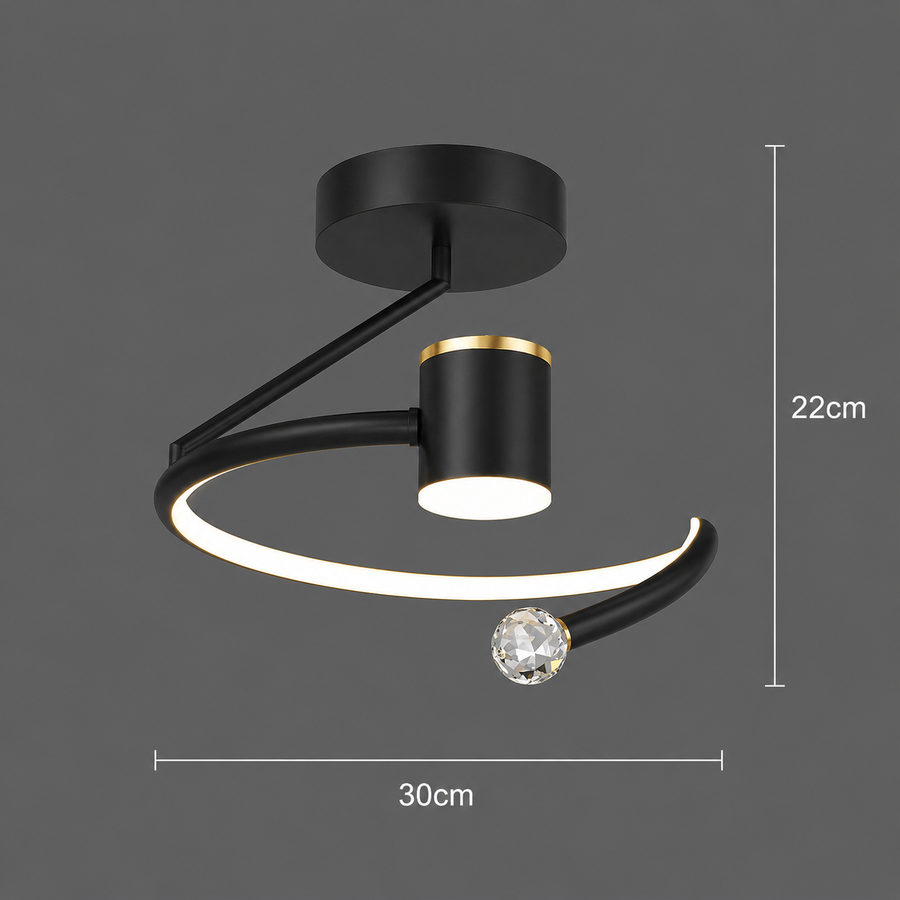 LED lustr, 34W, Průměr 24cm, Studené/Teplé/Neutrální světlo, Černá