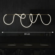 DIVINO LED lustr s flexibilní silikonovou trubicí - 62W, nastavitelné světlo, zlaté moderní lustry Výchozí název Alessandro Design