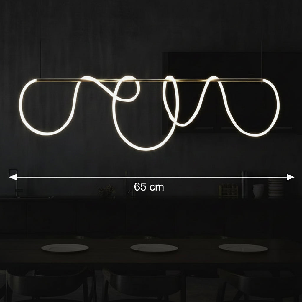 DIVINO LED lustr s flexibilní silikonovou trubicí - 62W, nastavitelné světlo, zlaté moderní lustry Výchozí název Alessandro Design