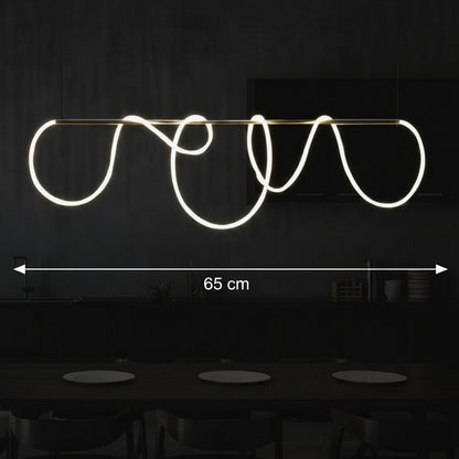 DIVINO LED lustr s flexibilní silikonovou trubicí - 62W, nastavitelné světlo, zlaté moderní lustry Výchozí název Alessandro Design