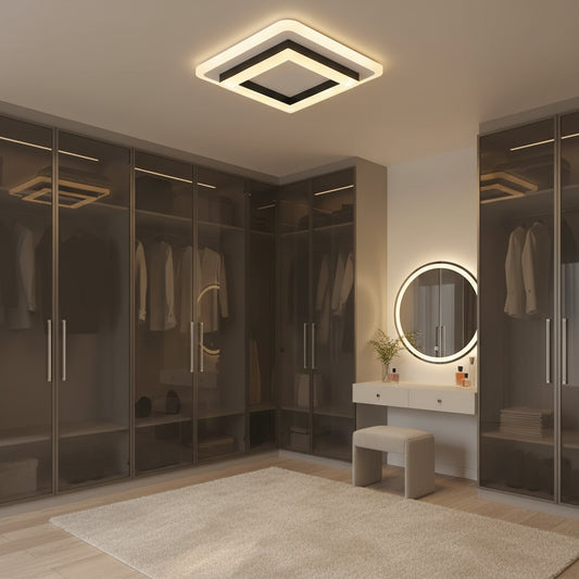 MODERNÍ LED Lustr 25W, Rozměry 19,5x19,5 cm, Čtvercový, Studené/Teplé/Neutrální světlo, Černé LED Lustry Výchozí název Alessandro Design