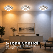 MODERNÍ LED lustr 26W, rozměr 19,5x19,5, čtvercový, studené/teplé/neutrální světlo, bílá