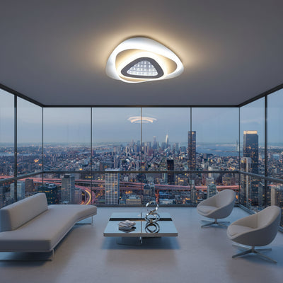 LED lustr NEXA Triangle 3D 39W, bílý, studené/teplé/neutrální světlo