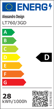 Závěsný akrylový LED lustr LT760/3GD, 28W, teplé/neutrální/studené světlo 3000/4000/6000K, bílý, nastavitelná výška, kov a akryl