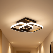 LED lustr VERTEX Matrix překrývající se diamanty, kovové rámy, 24W, 2 diamanty, studené/teplé/neutrální světlo 3000K/4000K/6000K, černý, kov a silikonový LED lustr Výchozí název Alessandro Design