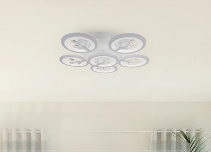 LED lustr s dálkovým ovládáním a krystalem DAISY 78W, 6 prvků, studené/teplé/neutrální světlo, stmívatelné, bílý LED lustr s dálkovým ovládáním Výchozí název Alessandro Design