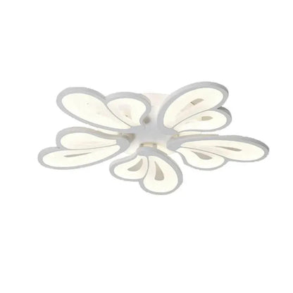 LED lustr s dálkovým ovládáním BLOSSOM 95W, 5 okvětních lístků, studené/teplé/neutrální světlo 3000K/4000K/6000K, stmívatelné, bílé, kovové a akrylové LED lustry s dálkovým ovládáním Výchozí název Alessandro Design